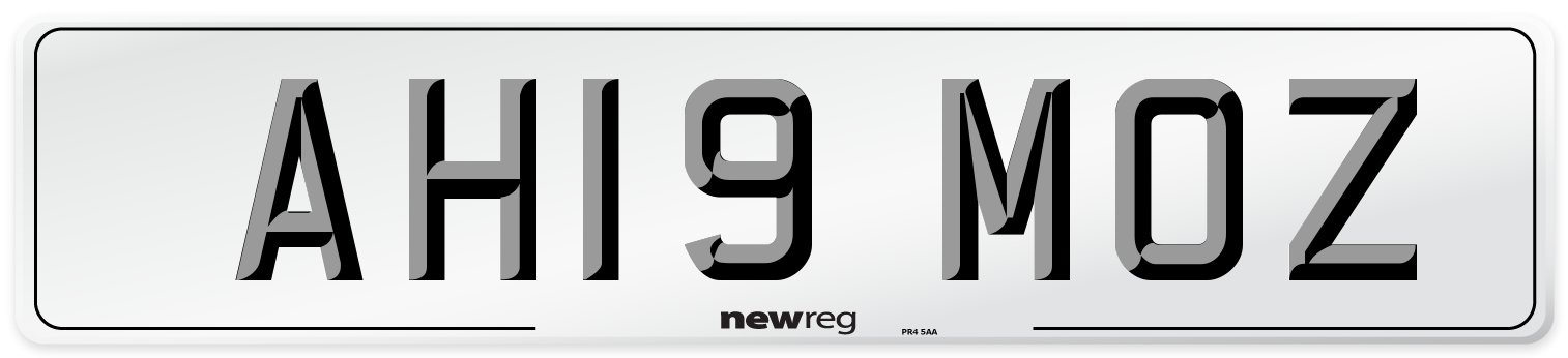 AH19 MOZ Number Plate from New Reg